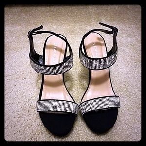 Black Rhinestone High Heels